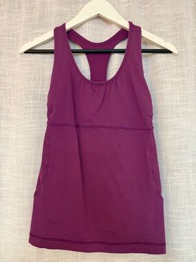 lululemon athletica Plum Racerback Tank with Ruched Back Detail